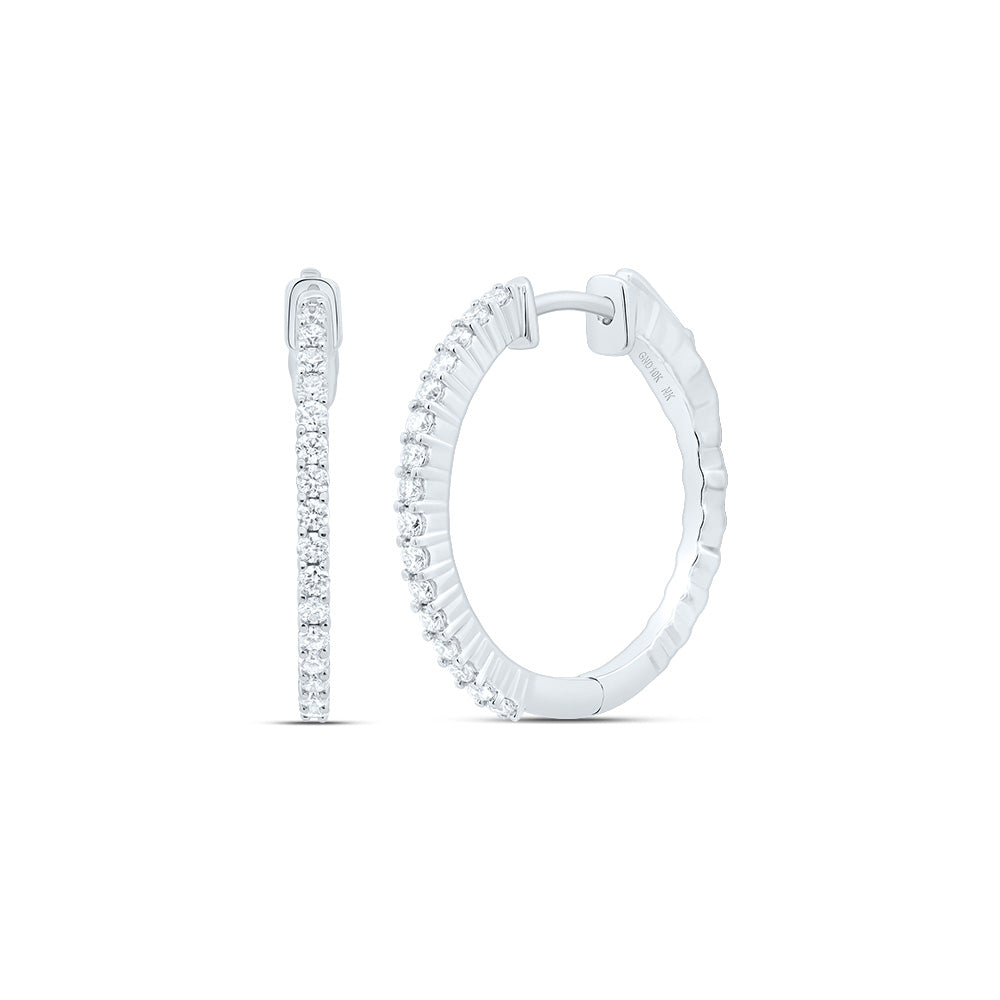 5/8CTW-NAT DIA NK FASHION HOOP EARRING Daisy Joyeria