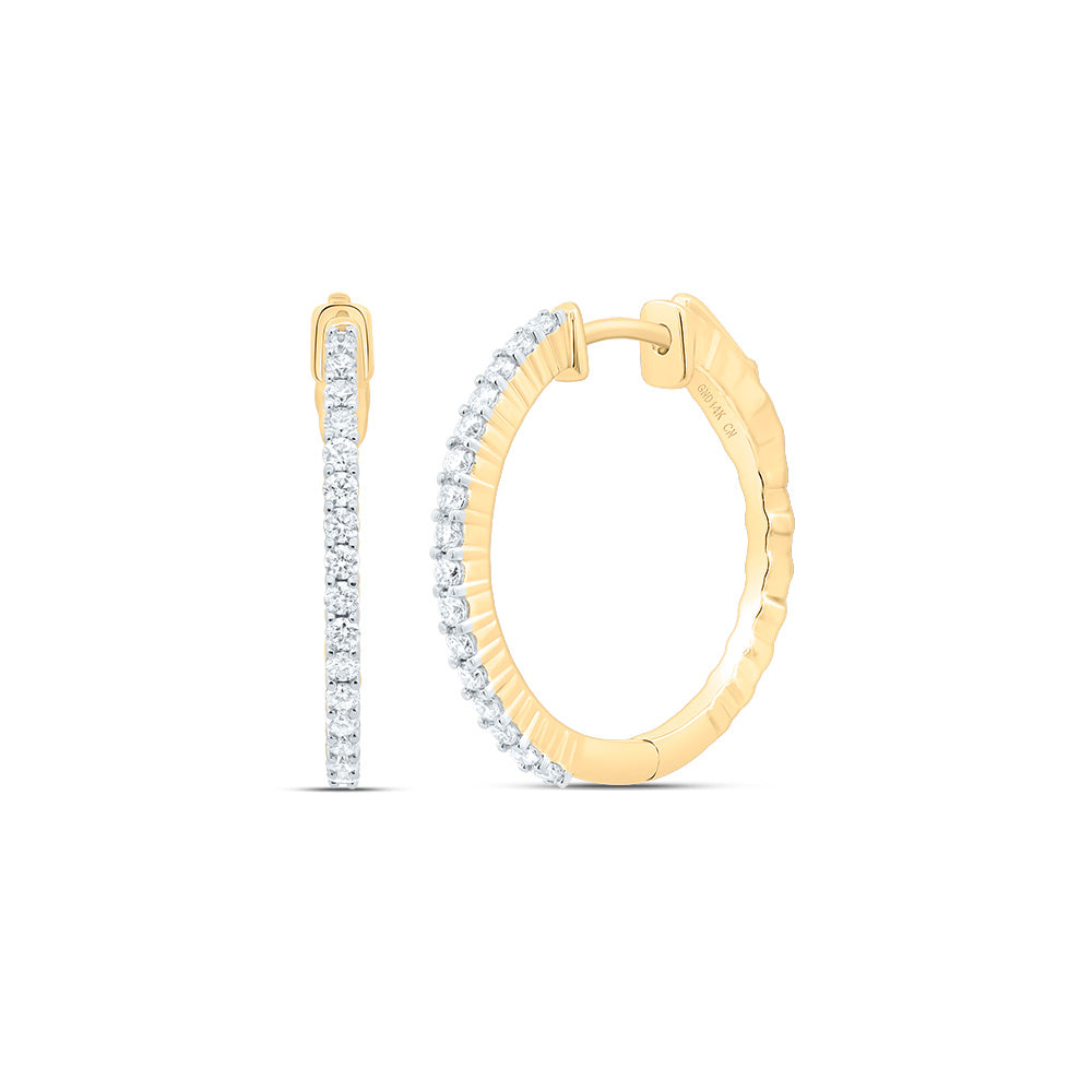 5/8CTW-NAT DIA CN FASHION HOOP EARRING Daisy Joyeria