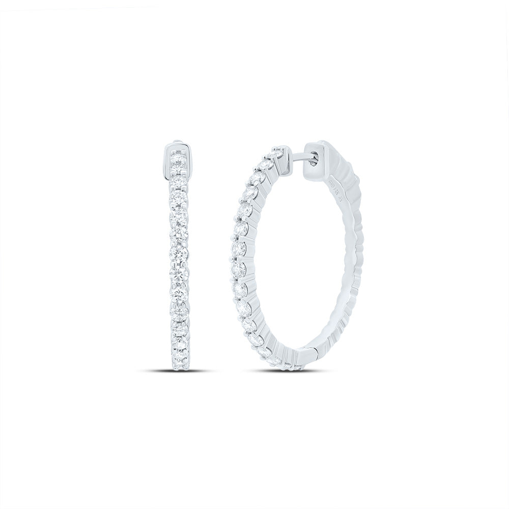 7/8CTW-NAT DIA NK FASHION HOOP EARRING Daisy Joyeria
