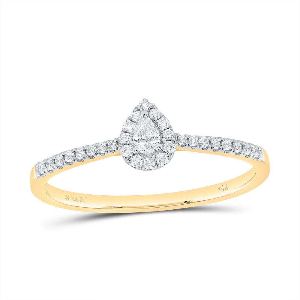 1/4CTW-NAT DIA ANA M  FASHION PROMISE PEAR RING 7 Daisy Joyeria