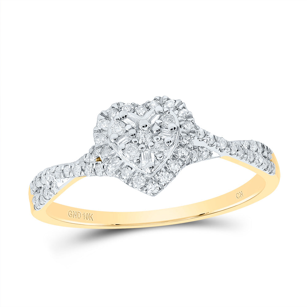 1/4CTW-NAT DIA CN FASHION HEART RING 7 Daisy Joyeria