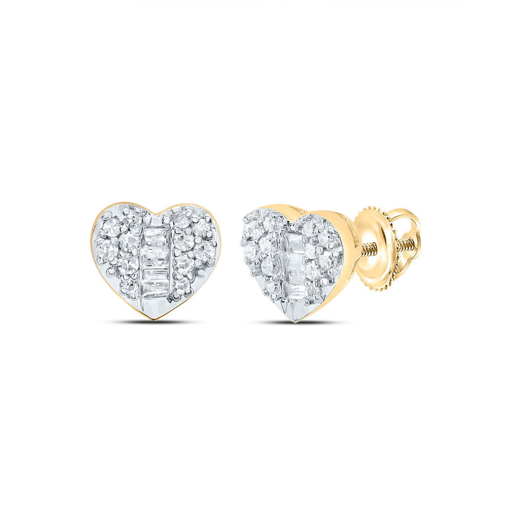 1/8CTW-NAT DIA P1 GIFT HEART EARRINGS Daisy Joyeria