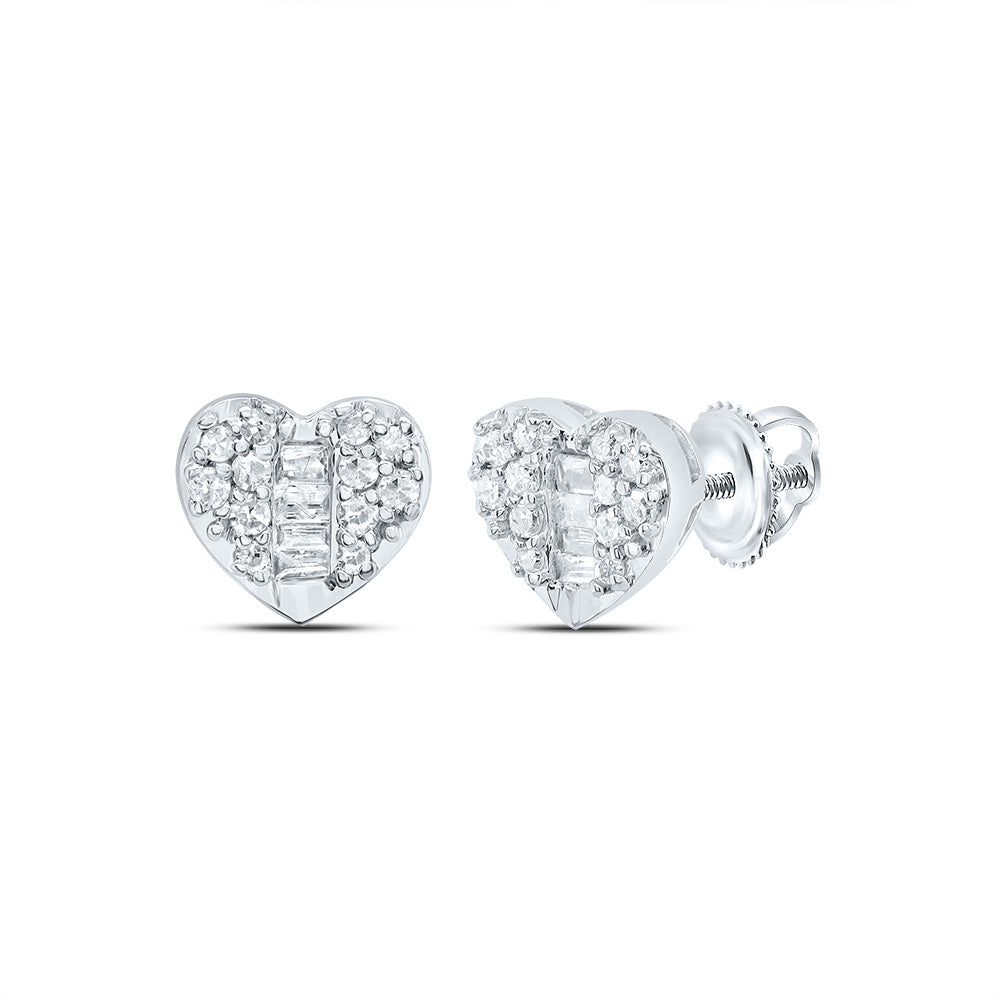 1/8CTW-NAT DIA P1 GIFT HEART EARRINGS Daisy Joyeria