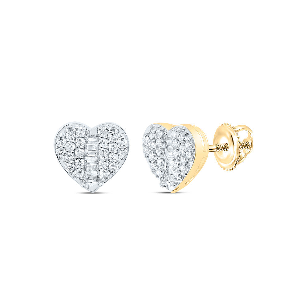 1/4CTW-NAT DIA P1 GIFT HEART EARRINGS Daisy Joyeria