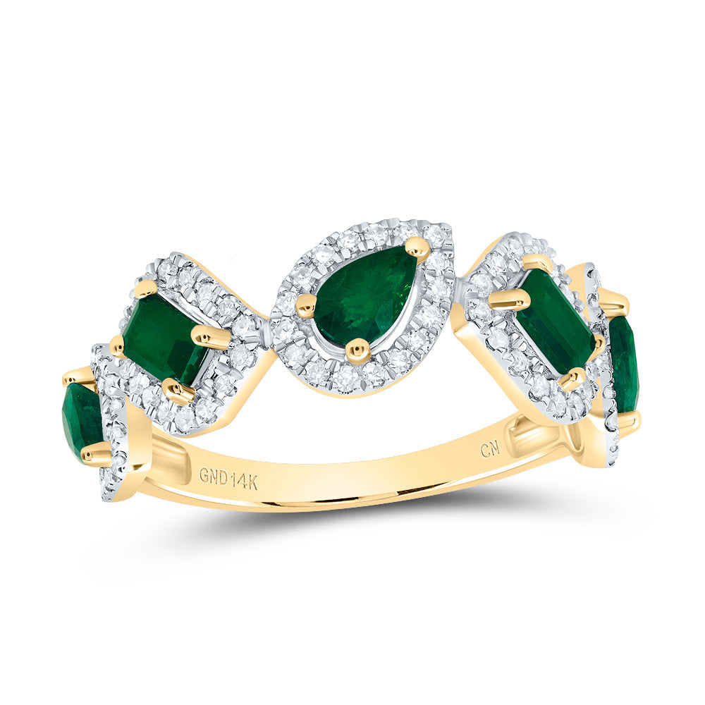 1/3CTW-NAT DIA CN 1/2CTW PS-EM 1/3CTW EM-EM NAT GEM FASHION RING 7 Daisy Joyeria