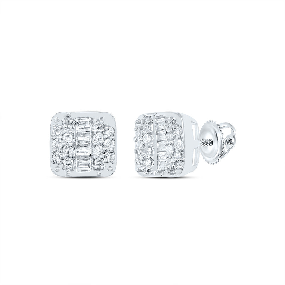 1/8CTW-NAT DIA P1 GIFT CUSHION STUD EARRING Daisy Joyeria