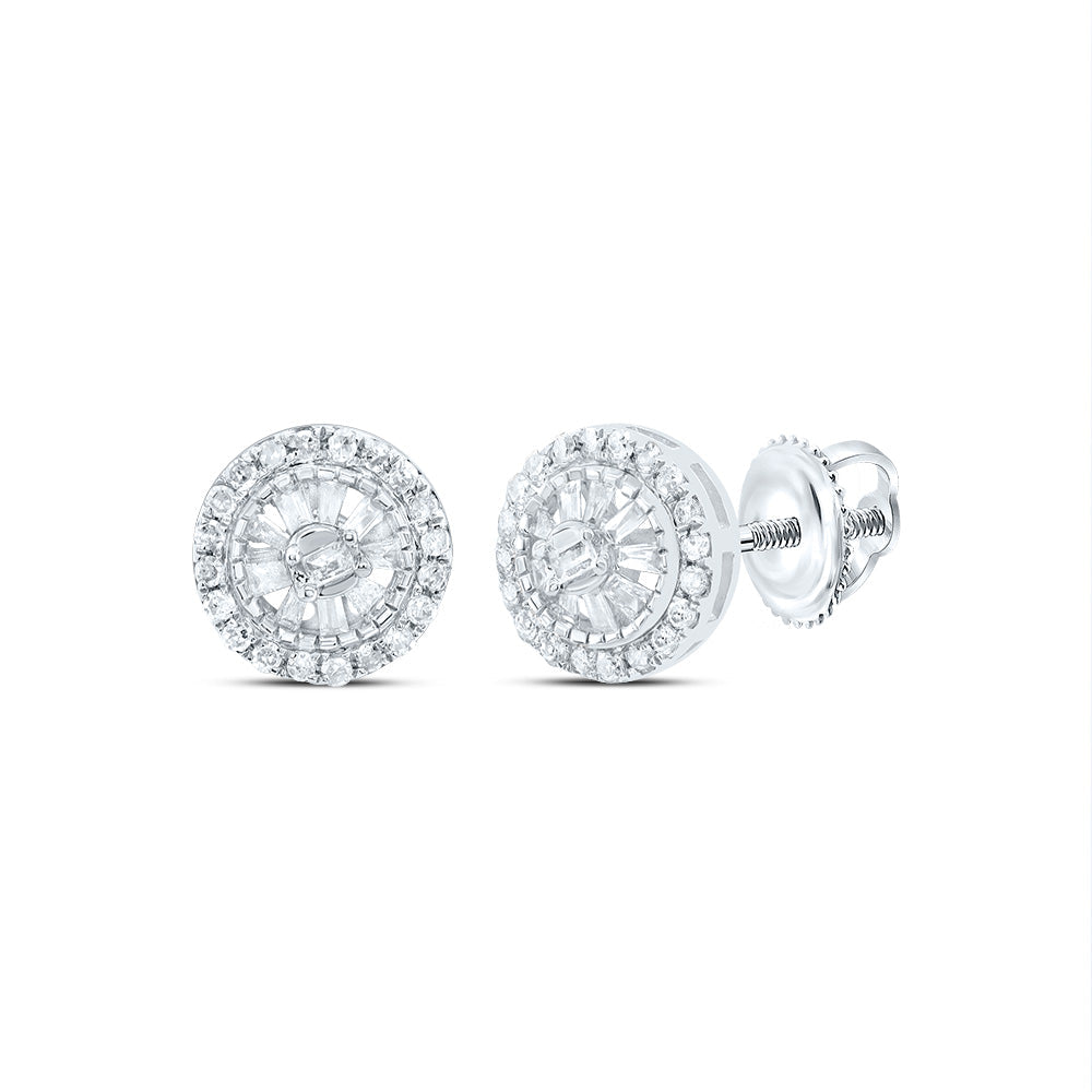 1/5CTW-NAT DIA P1 GIFT ROUND BAGUETTE EARRING Daisy Joyeria