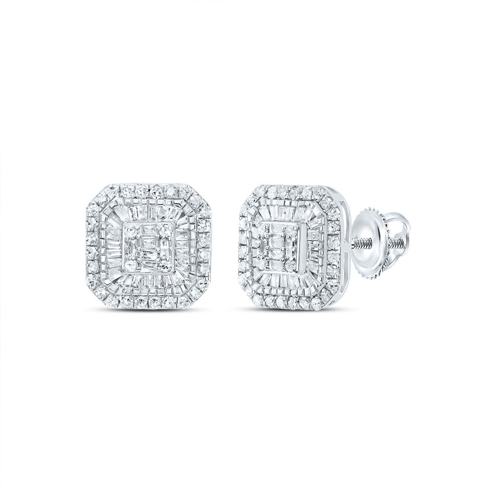 3/4CTW-NAT DIA P1 GIFT OCTAGON BAGUETTE EARRING Daisy Joyeria