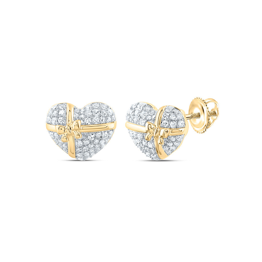1/2CTW-NAT DIA CN GIFT HEART STUD EARRING Daisy Joyeria