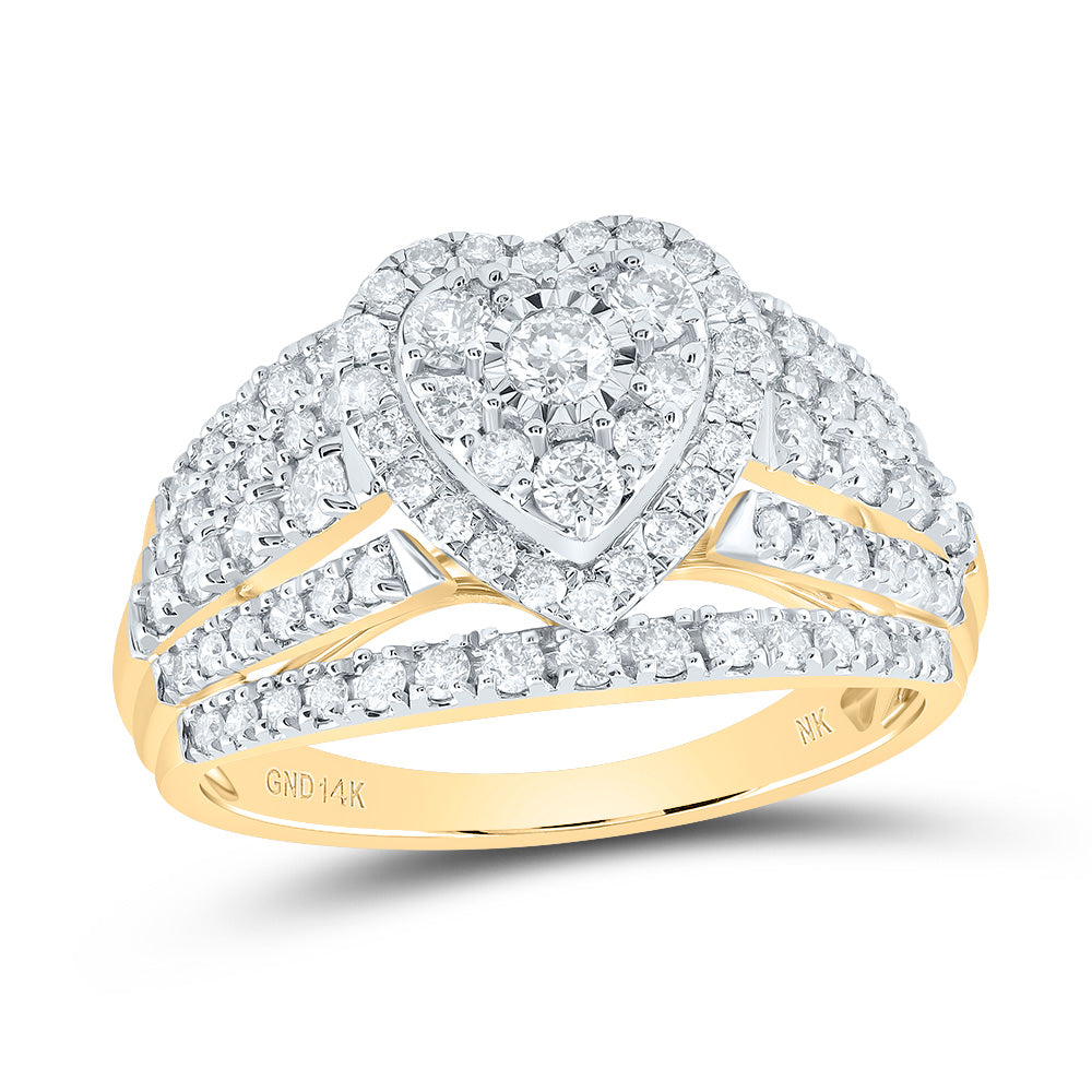 1CTW-NAT DIA NK HEART FASHION RING 7 Daisy Joyeria