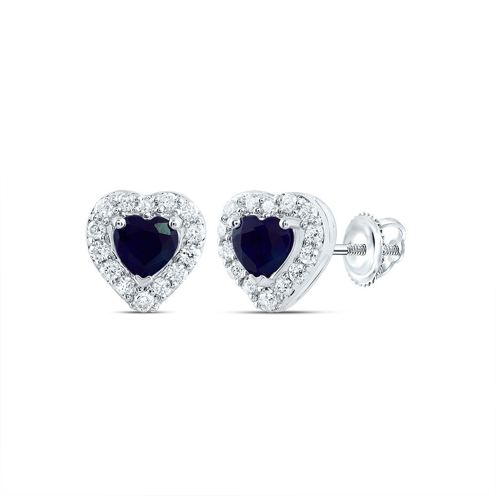 1/10CTW-NAT DIA CN 3MM HT-BS NAT GEM STUD HEART EARRING Daisy Joyeria