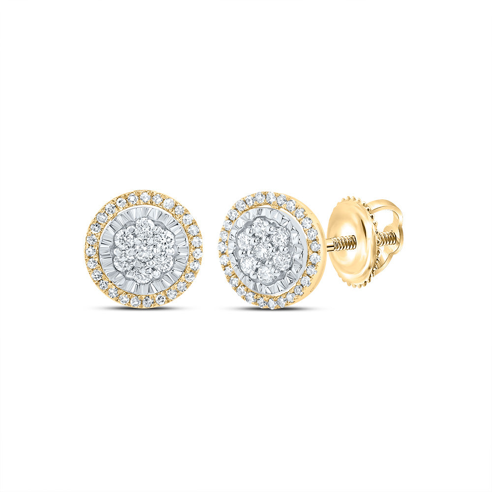 3/8CTW-NAT DIA NK FASHION ROUND STUD EARRING Daisy Joyeria