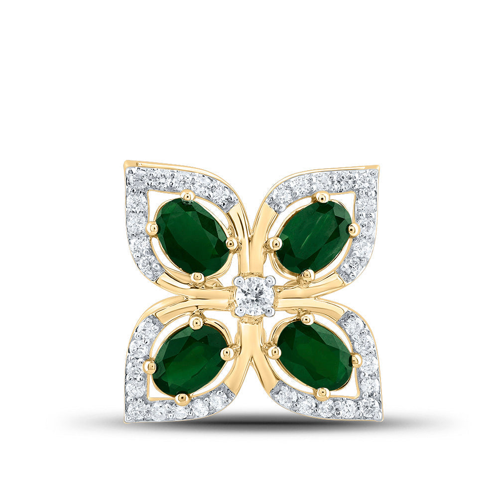 1/5CTW-NAT DIA CN 7/8CTW-OV-EM NAT GEM PENDANT Daisy Joyeria