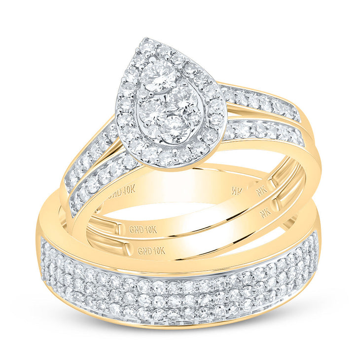 1 CTW-NAT DIA NK PEAR TRIO SET 7 Daisy Joyeria