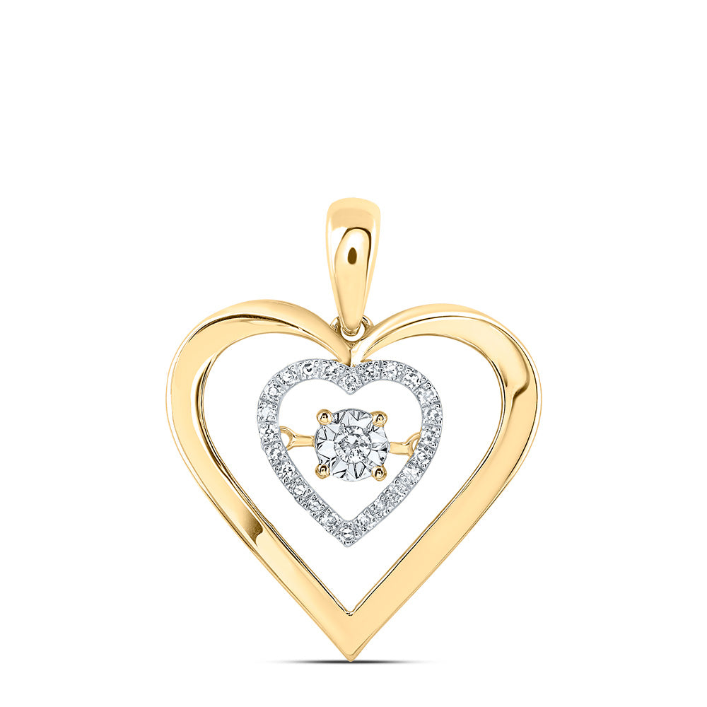 1/4CTW-NAT DIA NK TWINKLE DIAMOND HEART PENDANT Daisy Joyeria