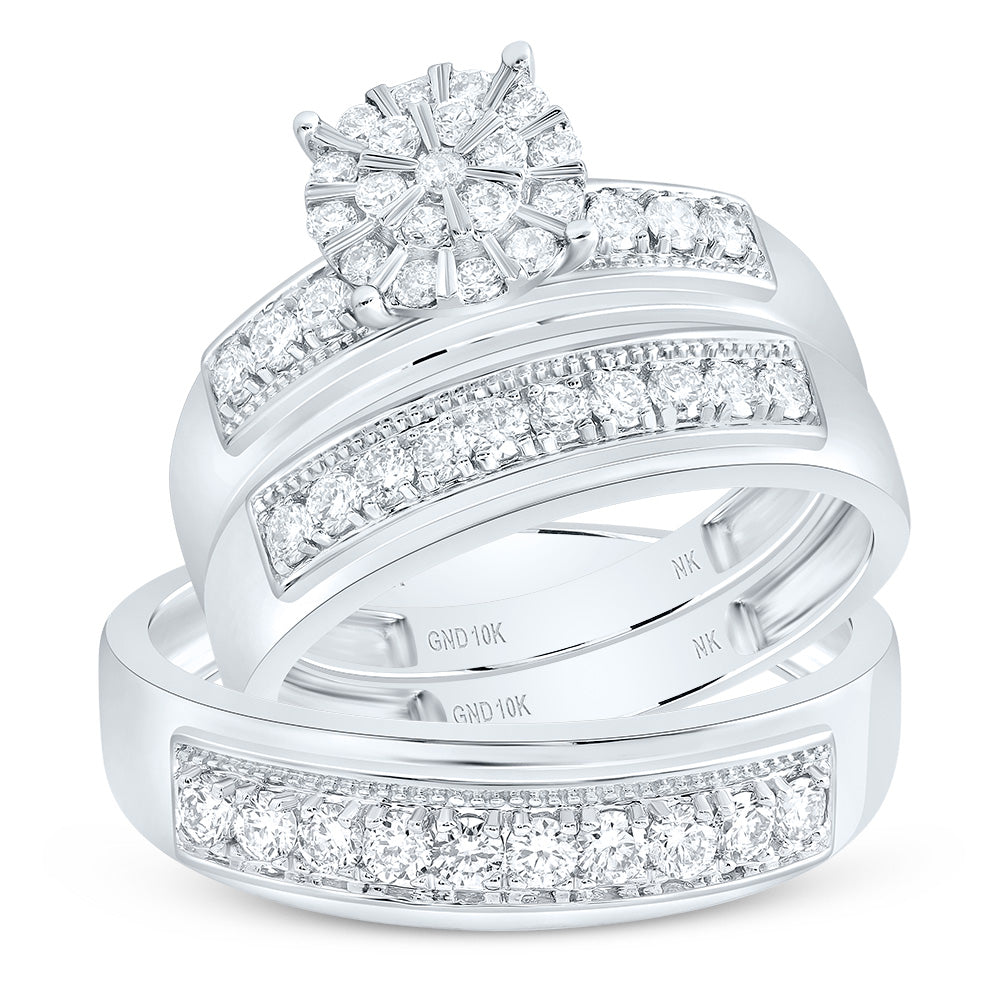 7/8CTW-DIA NK ROUND TRIO SET 7 Daisy Joyeria