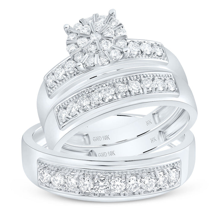 7/8CTW-DIA NK ROUND TRIO SET 7 Daisy Joyeria