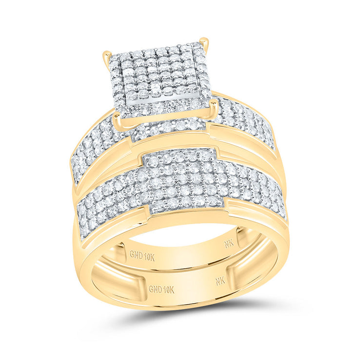 1 1/2CTW-DIA NK SQUARE TRIO SET 7 Daisy Joyeria