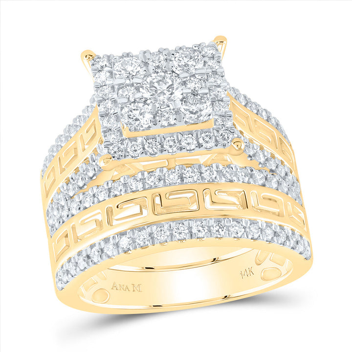 2 CTW-DIA ANA M 1/5CT-CRD SQUARE TRIO SET 7 Daisy Joyeria