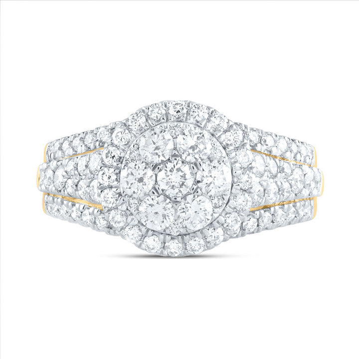 1 1/2CTW-DIA ANA M ROUND SINGLE HALO FASHION BRIDAL RING 7 Daisy Joyeria