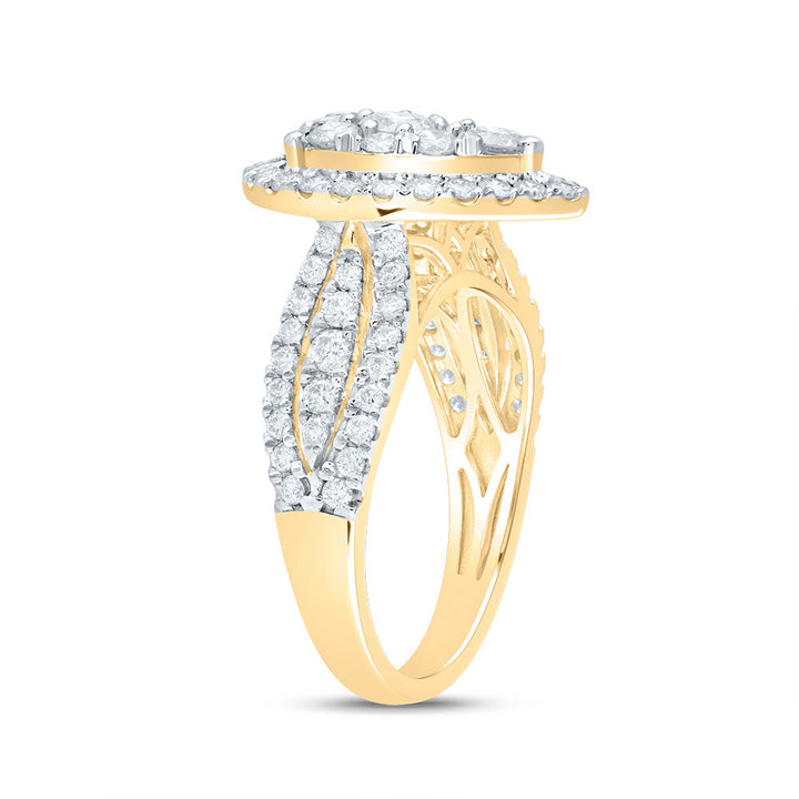 1 1/2CTW-DIA ANA M 1/5CT-CRD PEAR SINGLE HALO BRIDAL RING 7 Daisy Joyeria