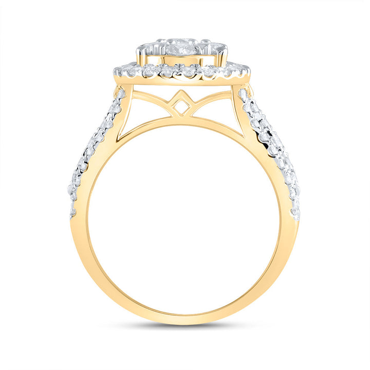 1 1/2CTW-DIA ANA M 1/5CT-CRD PEAR SINGLE HALO BRIDAL RING 7 Daisy Joyeria