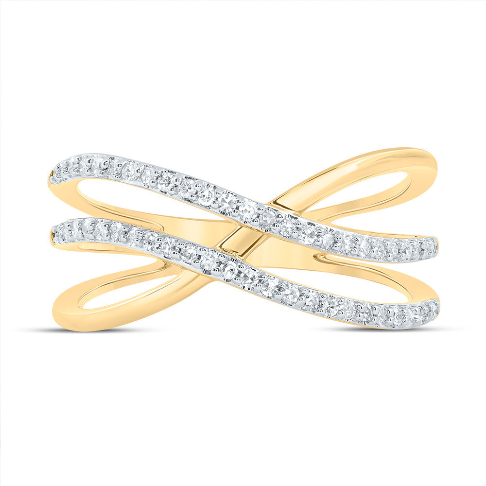 1/5CTW-DIA CN CRISS-CROSS FASHION RING 7 Daisy Joyeria