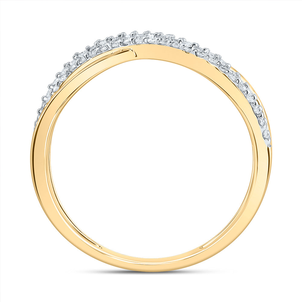 1/5CTW-DIA CN CRISS-CROSS FASHION RING 7 Daisy Joyeria