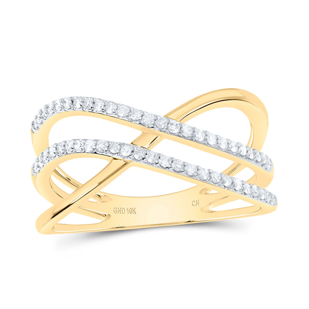 1/5CTW-DIA CN CRISS-CROSS FASHION RING 7 Daisy Joyeria