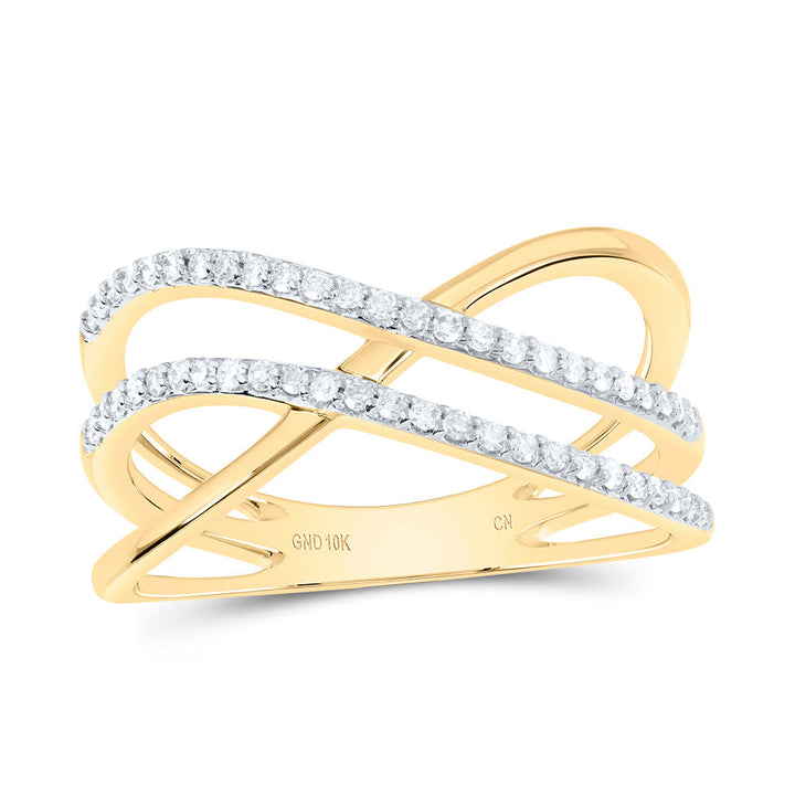1/5CTW-DIA CN CRISS-CROSS FASHION RING 7 Daisy Joyeria
