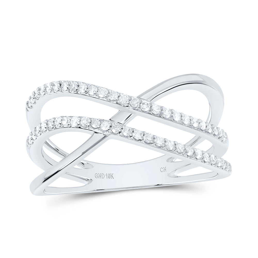 1/5CTW-DIA CN CRISS-CROSS FASHION RING 7 Daisy Joyeria
