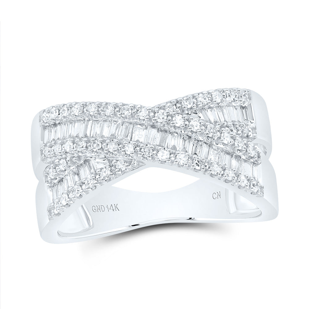 1/2CTW-DIA CN CRISS-CROSS FASHION RING 7 Daisy Joyeria