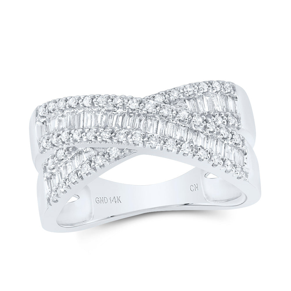 3/8CTW-DIA CN CRISS-CROSS FASHION RING 7 Daisy Joyeria
