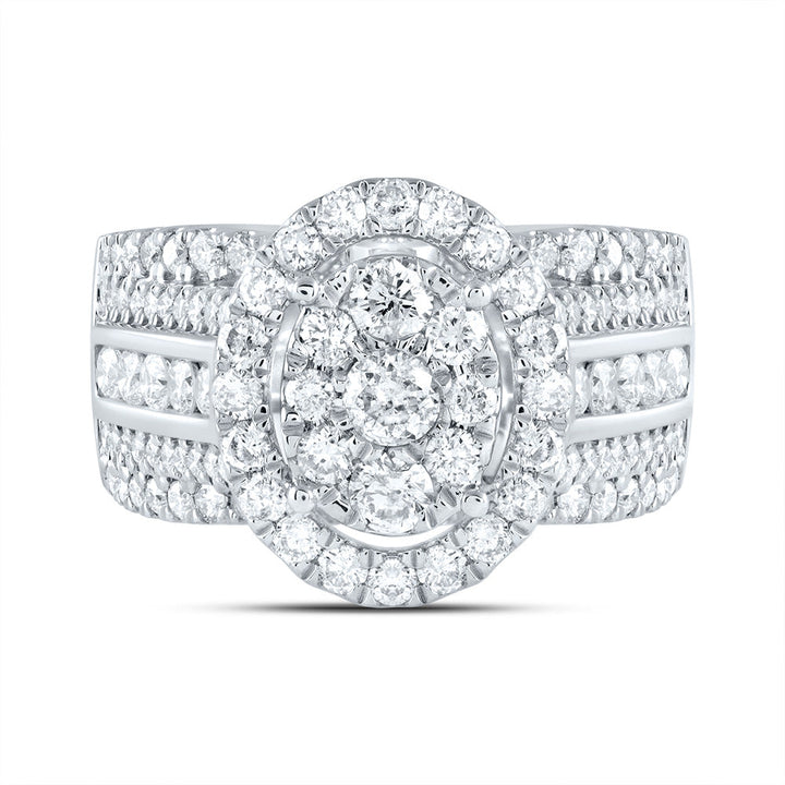 1 3/4CTW-DIA CN OVAL SINGLE HALO BRIDAL RING 7 Daisy Joyeria