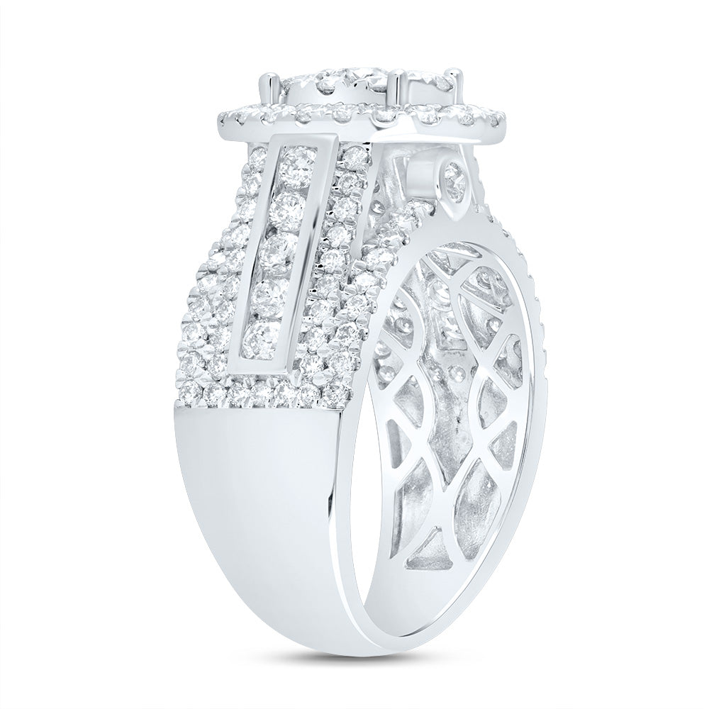1 3/4CTW-DIA CN OVAL SINGLE HALO BRIDAL RING 7 Daisy Joyeria