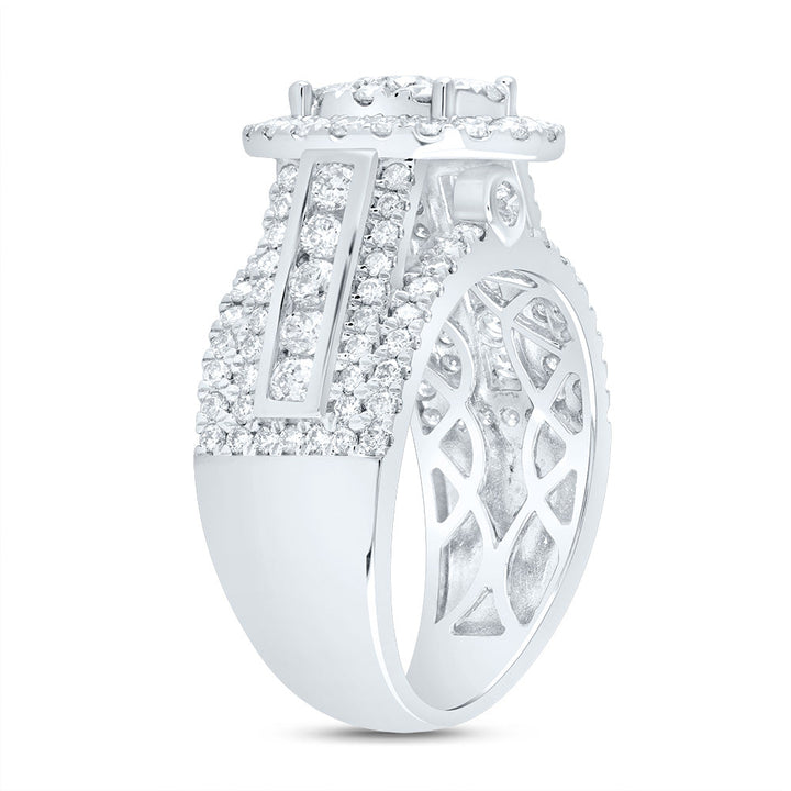 1 3/4CTW-DIA CN OVAL SINGLE HALO BRIDAL RING 7 Daisy Joyeria
