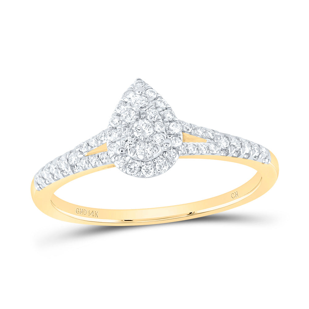 3/8CTW-DIA CN FASHION PEAR RING 7 Daisy Joyeria