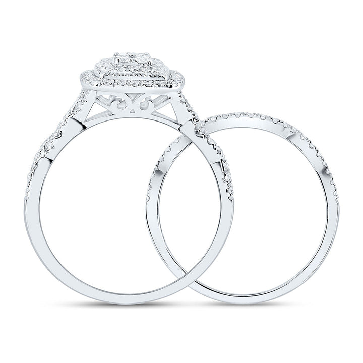 1/2CTW-NAT DIA CN CUSHION DOUBLE HALO BRIDAL SET 7 Daisy Joyeria
