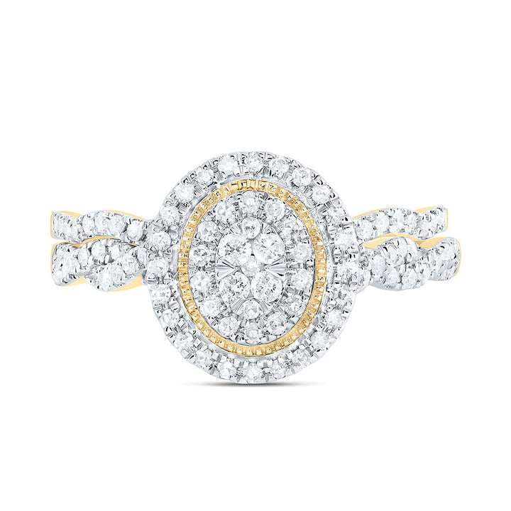1/2CTW-NAT DIA CN OVAL DOUBLE HALO BRIDAL SET 7 Daisy Joyeria