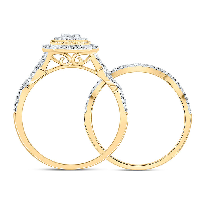 1/2CTW-NAT DIA CN OVAL DOUBLE HALO BRIDAL SET 7 Daisy Joyeria
