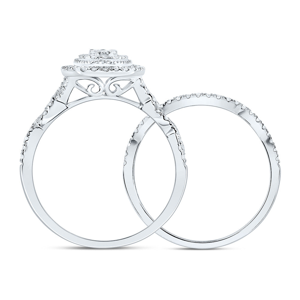 1/2CTW-NAT DIA CN OVAL DOUBLE HALO BRIDAL SET 7 Daisy Joyeria