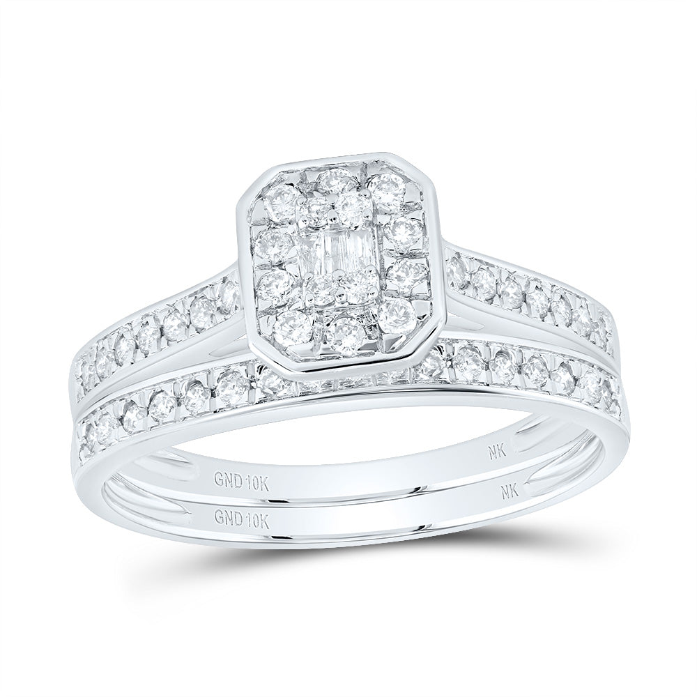 1/2CTW-DIA NK FASHION OCTAGON BRIDAL SET 7 Daisy Joyeria