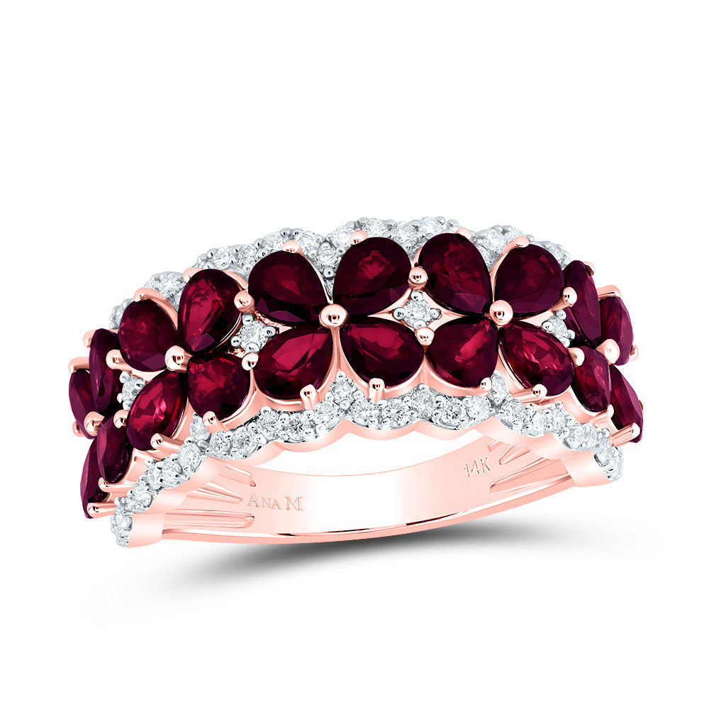 1/2CTW-NAT DIA ANA M 4CTW PS-RUBY NAT GEM RING 7 Daisy Joyeria
