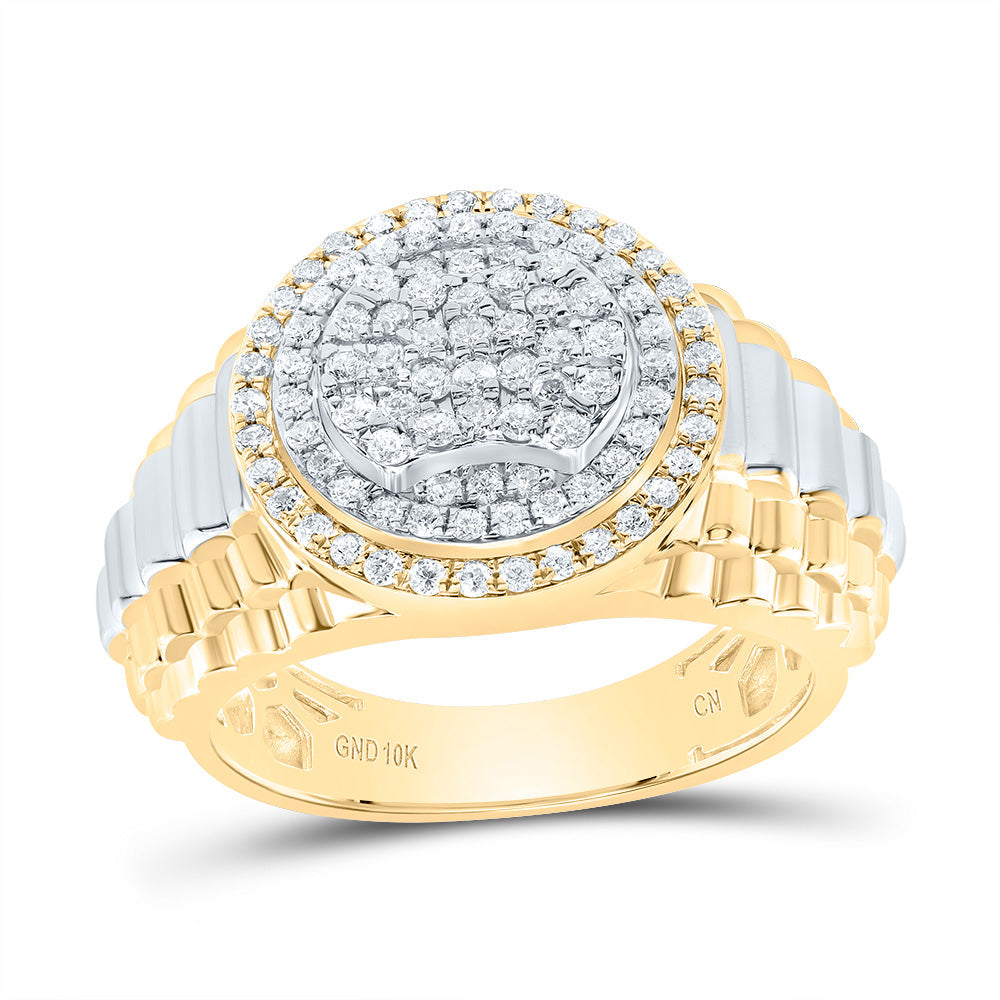7/8CTW-DIA CN ROUND MENS RING 10 Daisy Joyeria