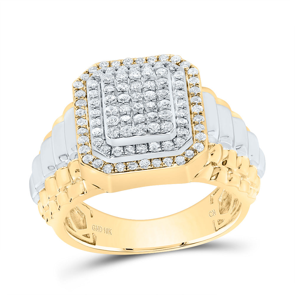 7/8CTW-DIA CN OCTAGON MENS RING 10 Daisy Joyeria
