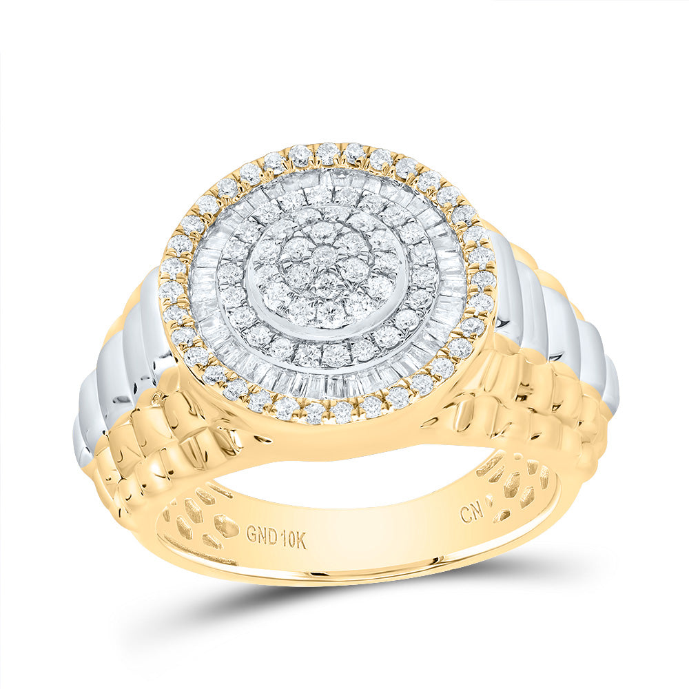 7/8CTW-DIA CN ROUND MENS RING 10 Daisy Joyeria