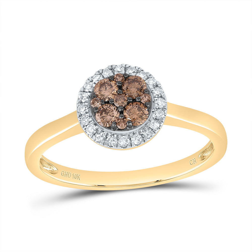 1/3CTW-DIA CN COGNAC NATURAL ROUND RING 7 Daisy Joyeria