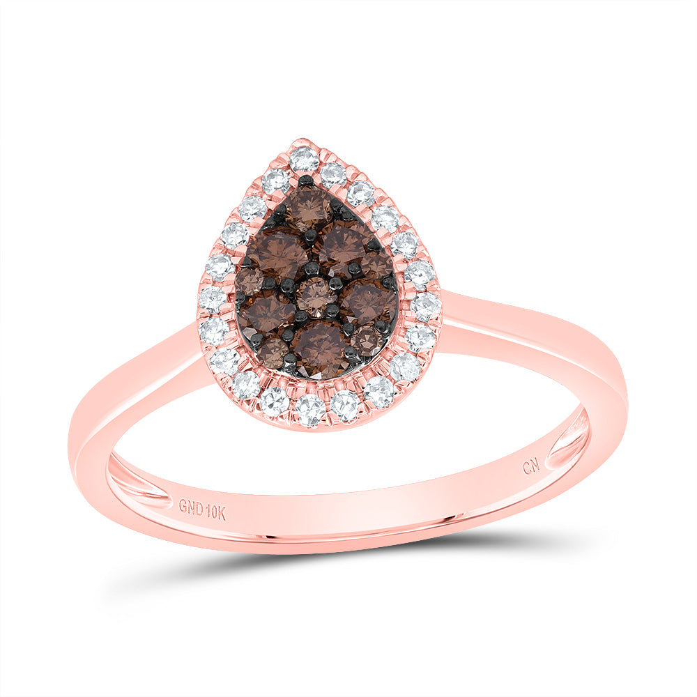 1/3CTW-DIA CN COGNAC NATURAL PEAR RING 7 Daisy Joyeria