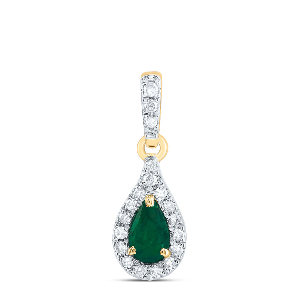 1/12CTW-DIA CN 5X3MM PS-EM NAT GEM PEAR PENDANT Daisy Joyeria
