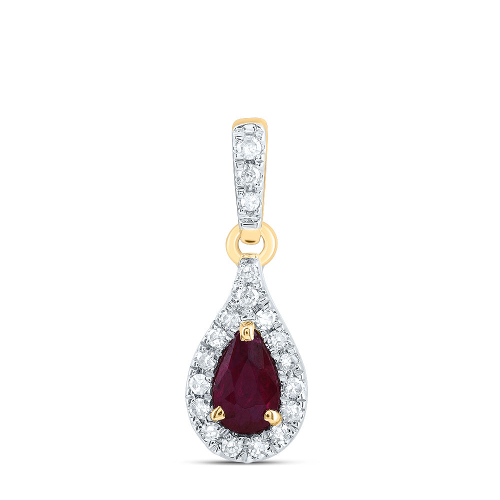 1/12CTW-DIA CN 5X3MM PS-RU NAT GEM PEAR PENDANT Daisy Joyeria